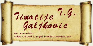 Timotije Galjković vizit kartica